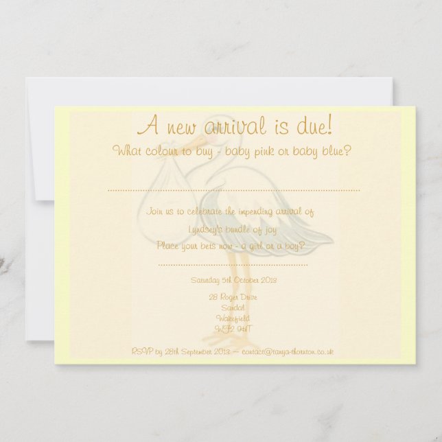 Unisex Baby Shower Invitation - Boy or Girl (Front)