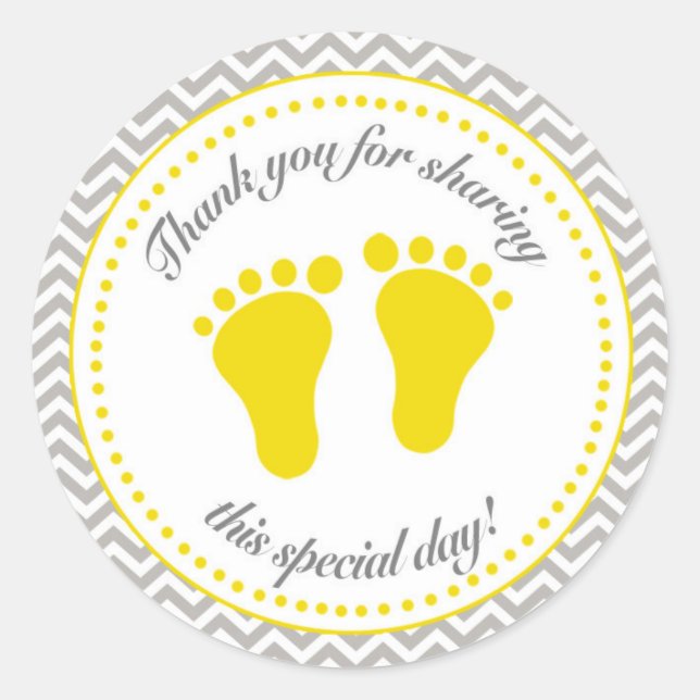 Unisex Baby Shower Sticker (Front)