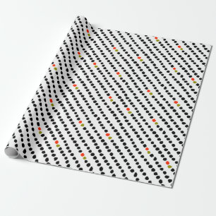 Unisex Black White Red & Green Polka Dot Gift Wrap