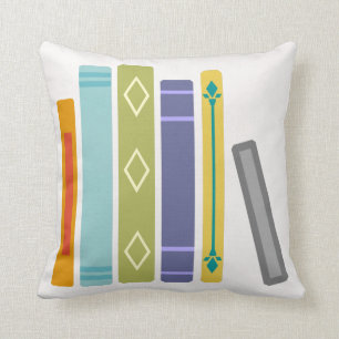 Unisex Book-Themed Decorative Square Throw Pillow