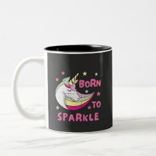 Unisex Born to Sparkle Two-Tone Coffee Mug