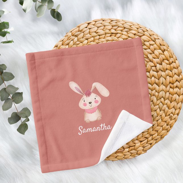 Unisex Bunny Rabbit Monogram Burp Cloth  (Creator Uploaded)