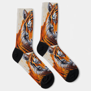 Unisex Crew Socks - Tigers, Leopard, Animal