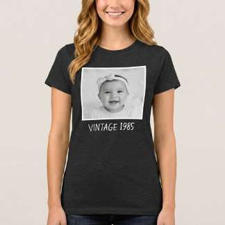 Unisex Custom Vintage Photo And Year Shirt