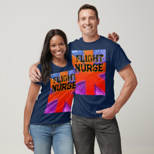 unisex flight nurse red blue purple star of life T-Shirt