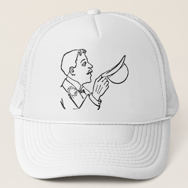 Unisex Gentlemen Hat Tip Trucker Hat  (Front)