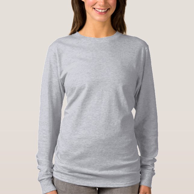 Unisex Grey Basic Long Sleeve Cotton T-Shirt (Front)