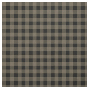 Unisex Grey Black Plaid Chequered Buffalo Pattern Fabric