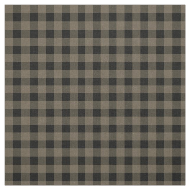 Unisex Grey Black Plaid Chequered Buffalo Pattern Fabric (Swatch)