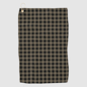 Unisex Grey Black Plaid Chequered Buffalo Pattern Golf Towel