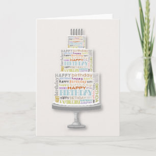 Unisex Happy Birthday Typography Cake Card