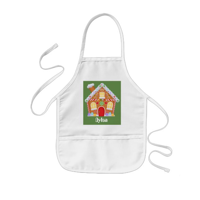 Unisex kids customisable baking gingerbread apron (Front)