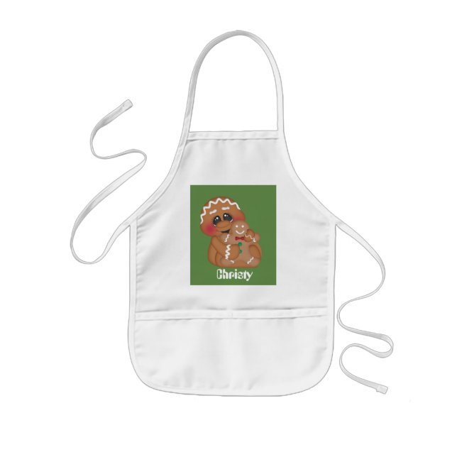 Unisex kids customisable baking gingerbread apron (Front)