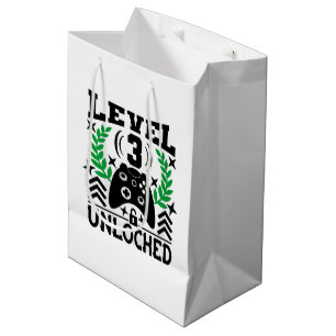 Unisex kids gamer Birthday age three Medium Gift Bag