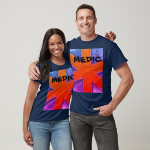 Unisex medic red blue and purple star of life T-Shirt