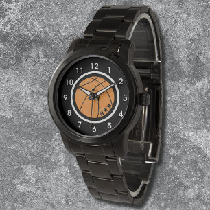 Unisex Monogram Basketball Watch Black Bracelet