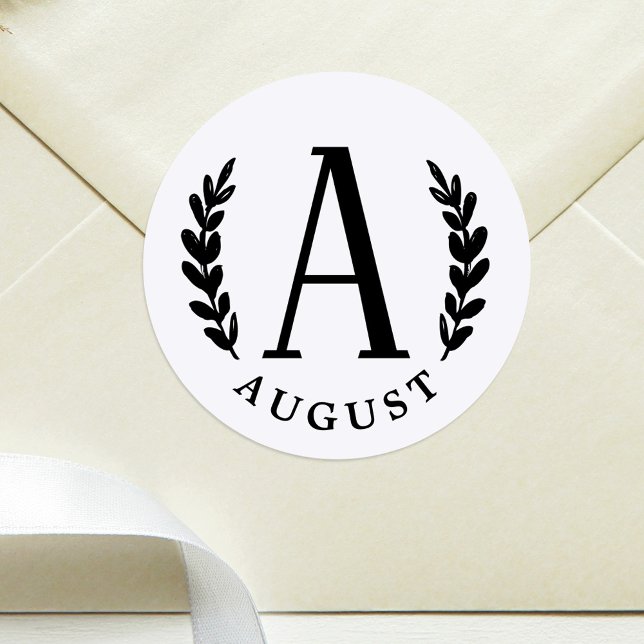 Unisex Monogram  Classic Round Sticker (Creator Uploaded)