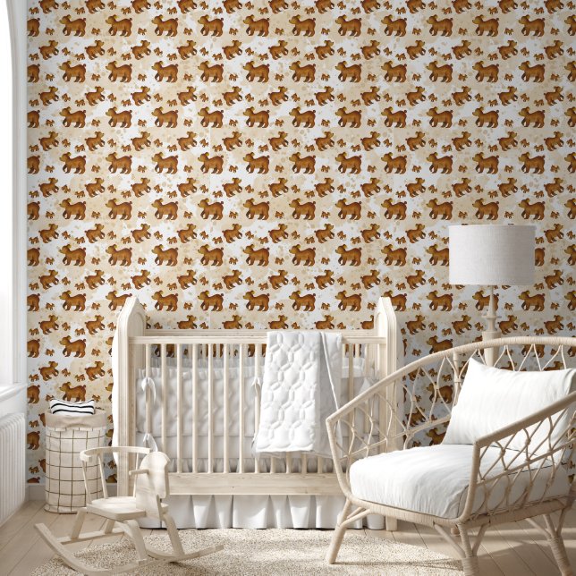 Unisex Mummy baby bear tiled Nursery Wallpaper (Kids)