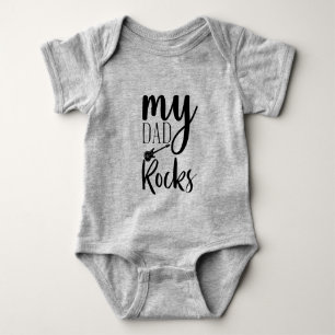 unisex my Dad rocks word art Baby Bodysuit