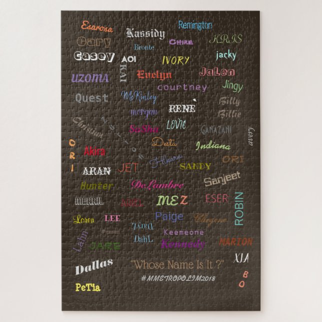 Unisex NAMES ON TSHIRTS/artPrints/PUZZLESall sizes Jigsaw Puzzle (Vertical)