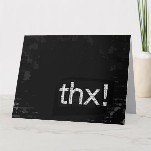 Unisex Newspaper Print Thank You Typography Card