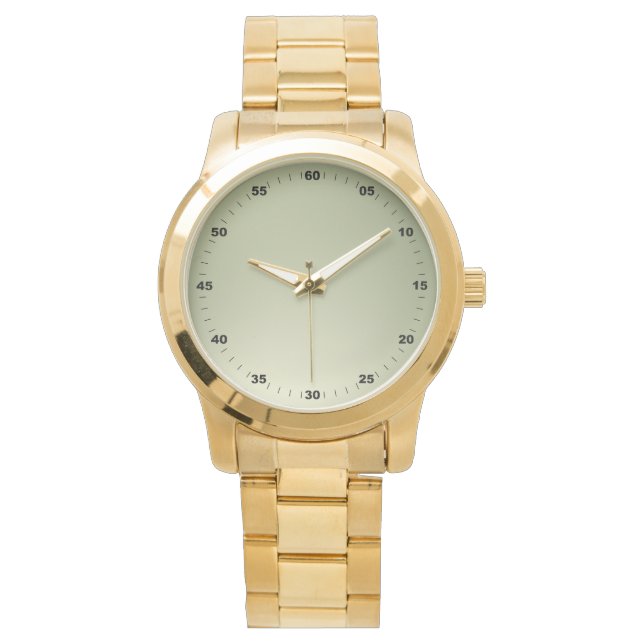 Unisex Oversize  Numbers Gold Watch (Front)