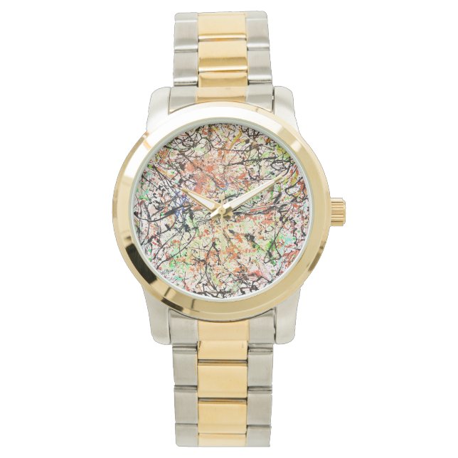 Unisex Oversized Two-Tone Bracelet Watch (Front)