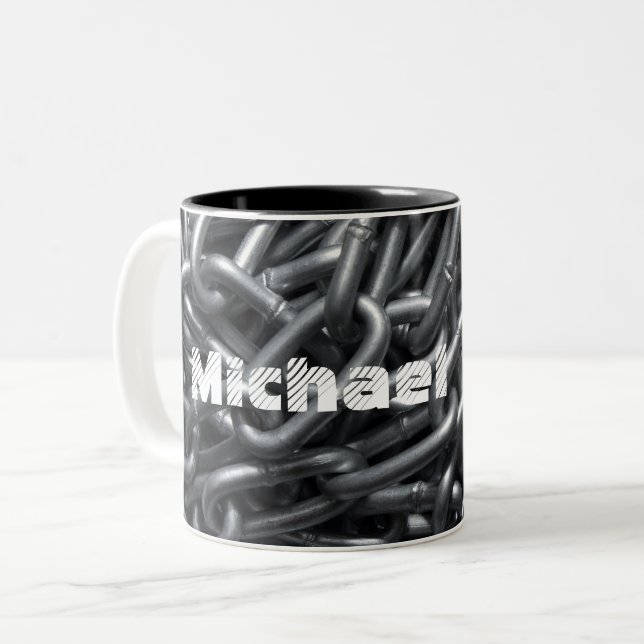 Unisex Personalised Two-Tone Coffee Mug (Front Left)