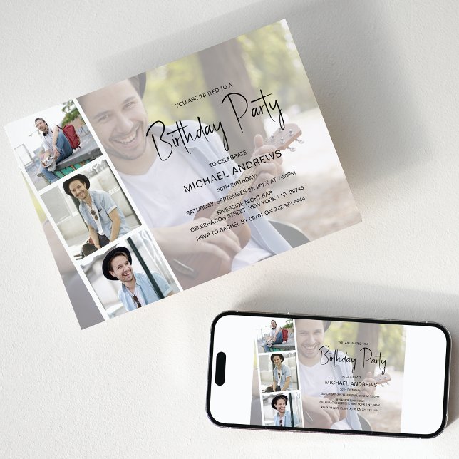 Unisex | Photo Collage | Birthday Invitation (Creator Uploaded)
