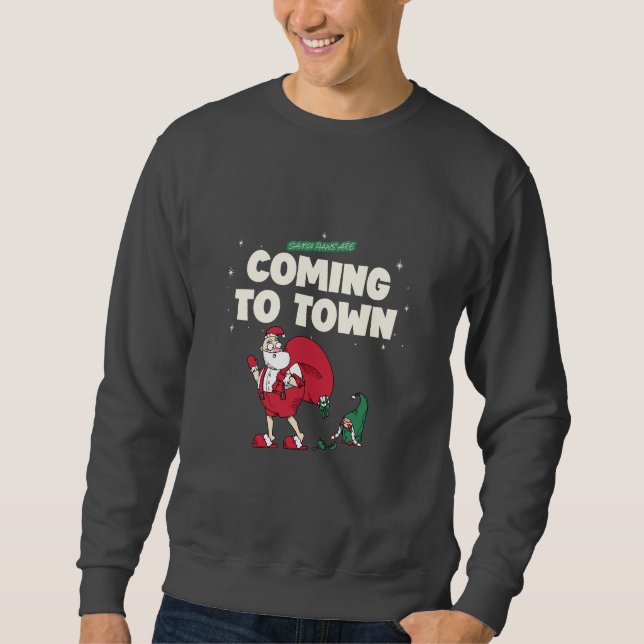 Unisex  Santas Paws Coming to town Christmas  Sweatshirt (Front)