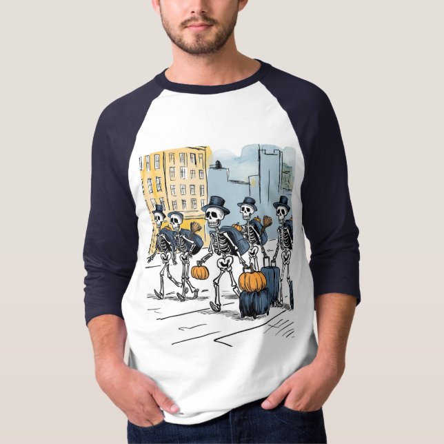 Unisex T-Shirt for Halloween Skeleton Apparel (Front)