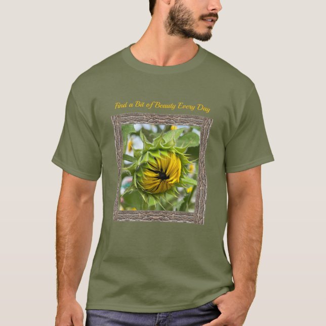 Unisex T-Shirt with Budding Sunflower (Front)