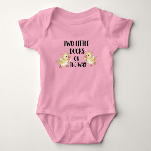 Unisex Twin Pregnancy Announcement Romper Baby Bodysuit