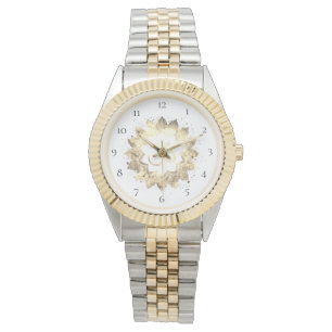 *~* Unisex Two Tone Om Aum Sepia Lotus Mandela Watch