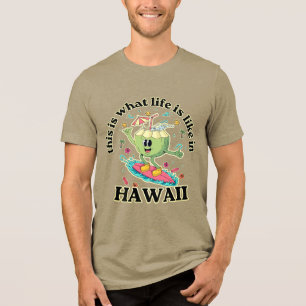 Unisex Vintage Hawaii Surf Graphic T-Shirt Tri-Blend Shirt