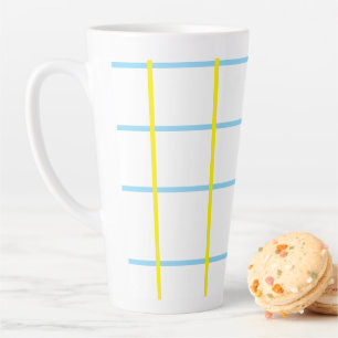 Unisex Yellow, Blue White Latte Mug