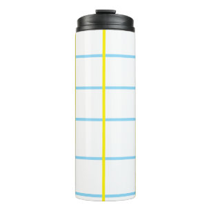 Unisex Yellow, Blue White Thermal Tumbler