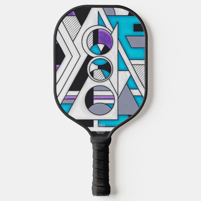 Unit 124 – Retro-Futurist Geometric Design Pickleball Paddle (Front)