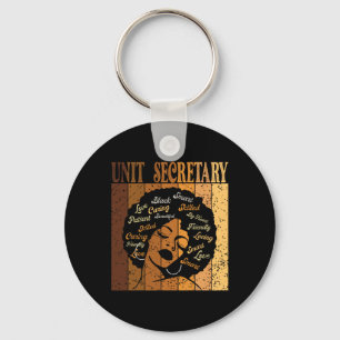 Unit Secretary Afro African Women Black History Mo Key Ring