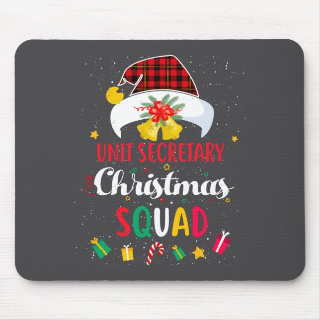 Unit Secretary Christmas Squad Santa Hat Hostal Ma Mouse Pad (Front)