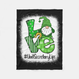 Unit Secretary Love St Patricks Day Matching Gnome Fleece Blanket