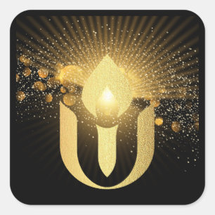 Unitarian Universalism gold glow chalice  Square Sticker