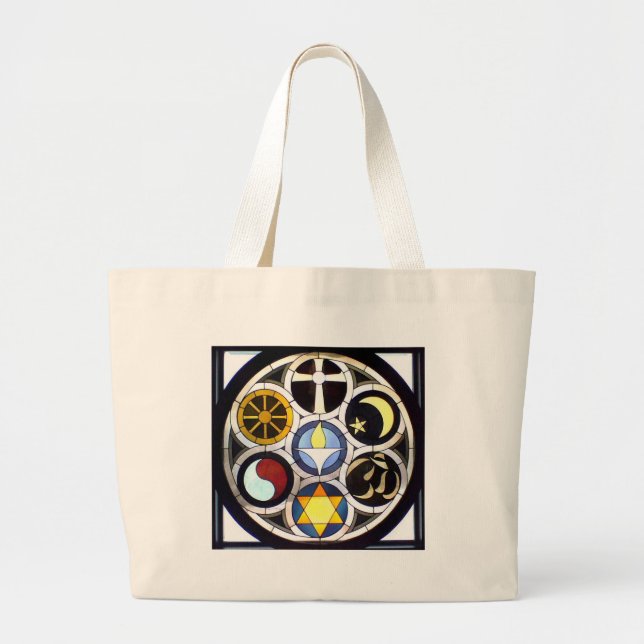 Unitarian Universalist Church Rockford, IL Large Tote Bag (Front)