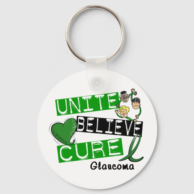 UNITE BELIEVE CURE Glaucoma Key Ring (Front)