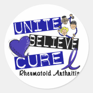 UNITE BELIEVE CURE Rheumatoid Arthritis Classic Round Sticker