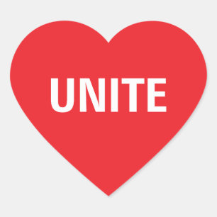 Unite Democracy Political Heart Sticker