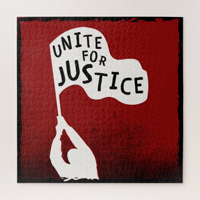 Unite for Justice! Protest Slogan Banner Jigsaw Puzzle (Vertical)