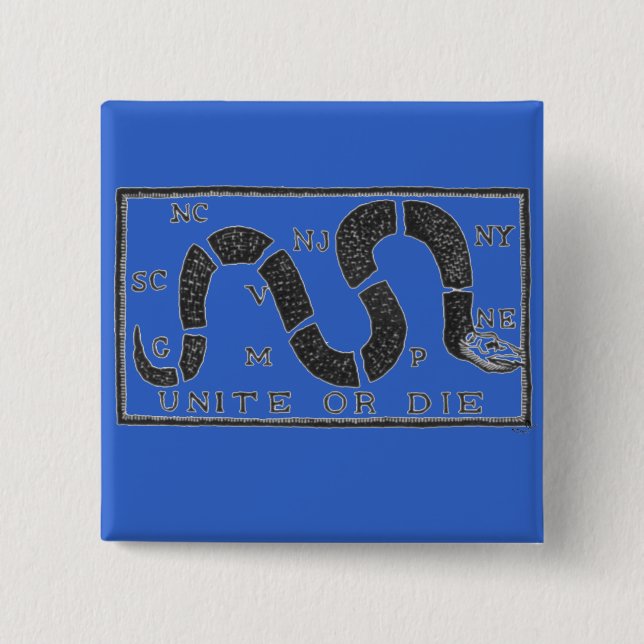 Unite or Die 15 Cm Square Badge (Front)