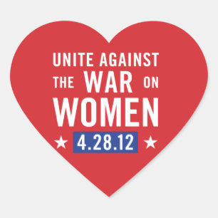 United Against The War On Women Heart Sticker