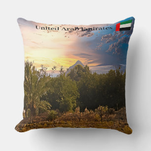 United Arab Emirate desert landscape at sunset Cushion